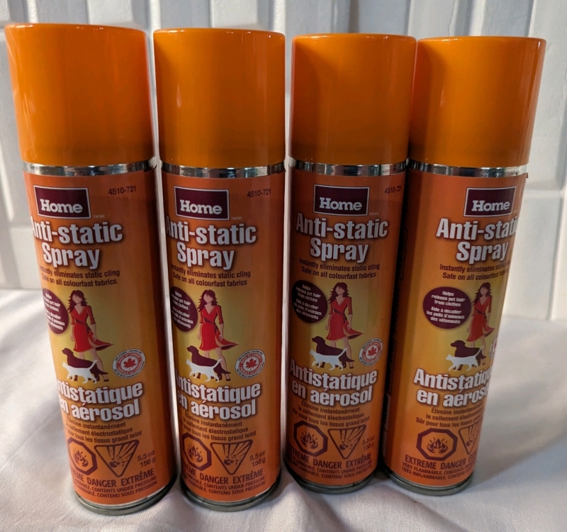 4 New Home Anti-Static Spray. 156g Each.