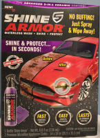 New | Shine Armour Waterless Wash Shine & Protect 236mL & 2 Premium Microfiber Cloths 14" x 14"