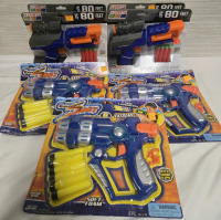 7 New | Neft Style Blasters W/ Darts Included | ( 4 ) Dart Zone Storm Squad QuickShot Blasters & ( 3 ) Cyber-Shot Twin Launchers