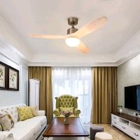 As New CO-Z 52" Brushed Nickel with White Walnut Blades Ceiling Fan With Light - Remote Included ( 3 -Blade ) Model CFN-1056-NI Retails for $224