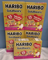 5 New Packs Haribo Goldbears Gummies 25 bags per Pack - BB 11/2025