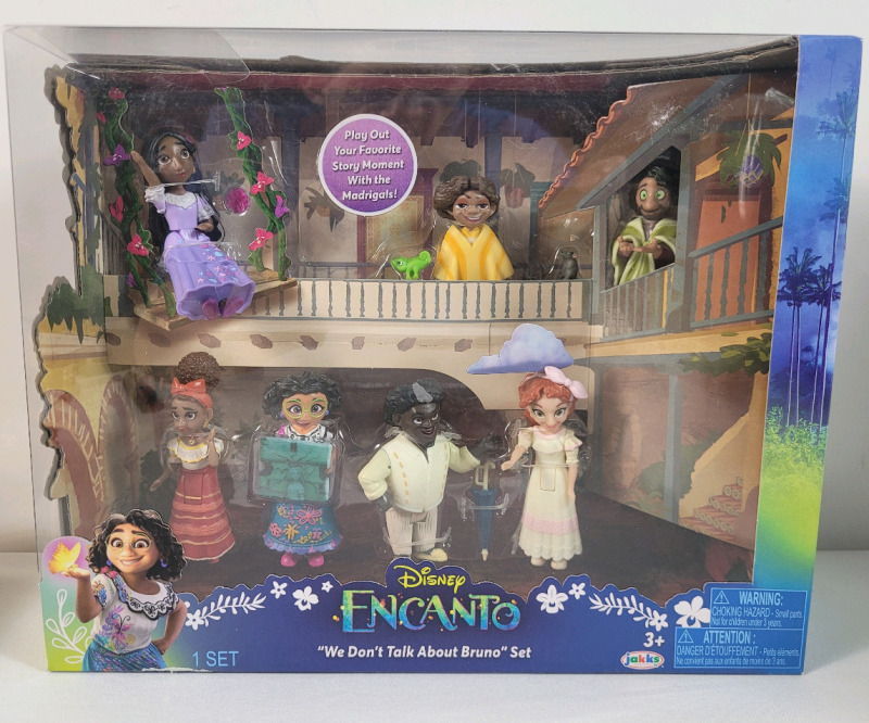 New - Walt Disney ENCANTO " We Don't Talk About Bruno " Vinyl Figure Play Set .