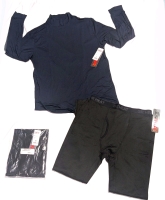 3 New Size MED/LG Men's 32 DEGREES Clothing : 2&times; Black Long Underwear (MED) & 1&times; Stormy Night Long-Sleeve Mock Turtleneck (LG)