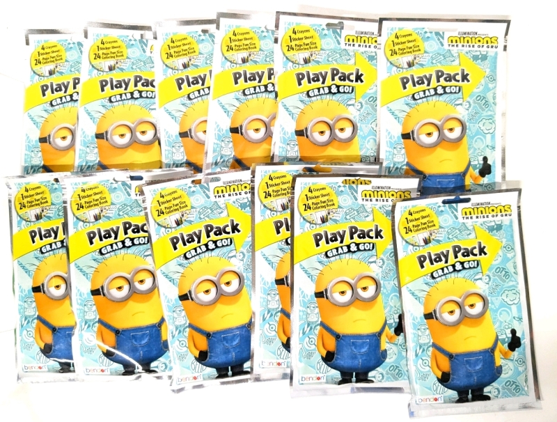 12 New MINIONS: Rise of Gru Ultimate Party Favor Packs - Each Pack with Stickers, Coloring Book & Crayons