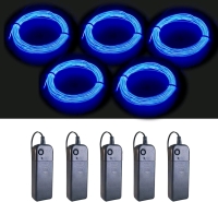 New MAXLAX 5-Pack EL Wire Blue, 9ft/2.75m Neon Light Wire with Noise Reduction and Battery Pack