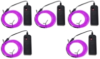 New MAXLAX 5-Pack EL Wire Purple, 9ft/2.75m Neon Light Wire with Noise Reduction and Battery Pack