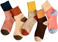 5 New Pairs One Size Fits Most Women's Knit Nordic-Style Socks