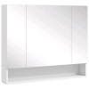 New - kleankin 3-Door Bathroom Mirror Cabinet w/Adjustable Shelves , White . Model # 834-425 . Measures 35.5"&times;29.5"&times;6" . Some Assembly Required . Retail $200 .