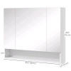 New - kleankin 3-Door Bathroom Mirror Cabinet w/Adjustable Shelves , White . Model # 834-425 . Measures 35.5"&times;29.5"&times;6" . Some Assembly Required . Retail $200 . - 2