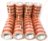 8 New Packs of 6 CLEAR PACKING TAPE With "Crazy Express" Printed in Orange | 2" Wide &times; Unknown Length Each | 48 Rolls Total!