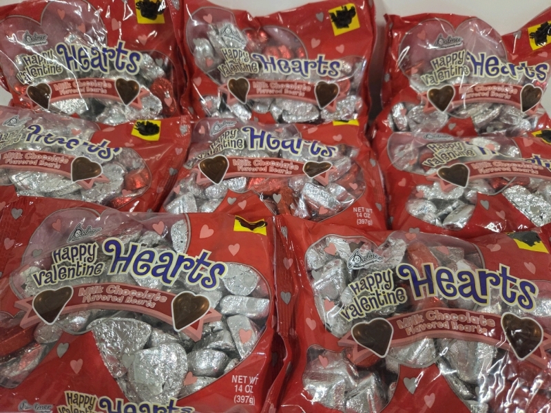 8 New Bags of PALMER Milk Chocolate Flavoured Hearts | 397g a Bag