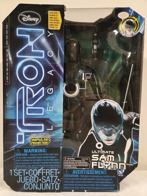 New in Box | Tron: Legacy" Ultimate Sam Flynn 12-inch action figure by Spin Master, released in 2010