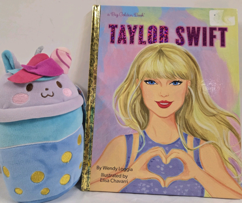 2 New | Taylor Swift 9" x 11" Hard Cover Picture Book by Wendy Loggia & 8" x 5" PuchiGumi Boba Plush