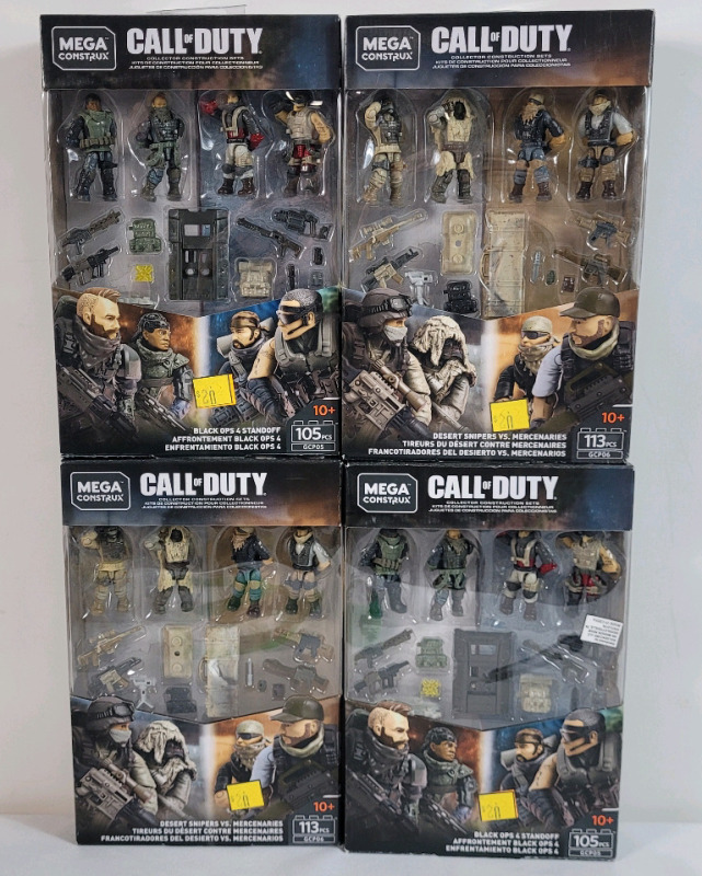 4 New MEGA Construx CALL OF DUTY Action Figure Construction Sets .