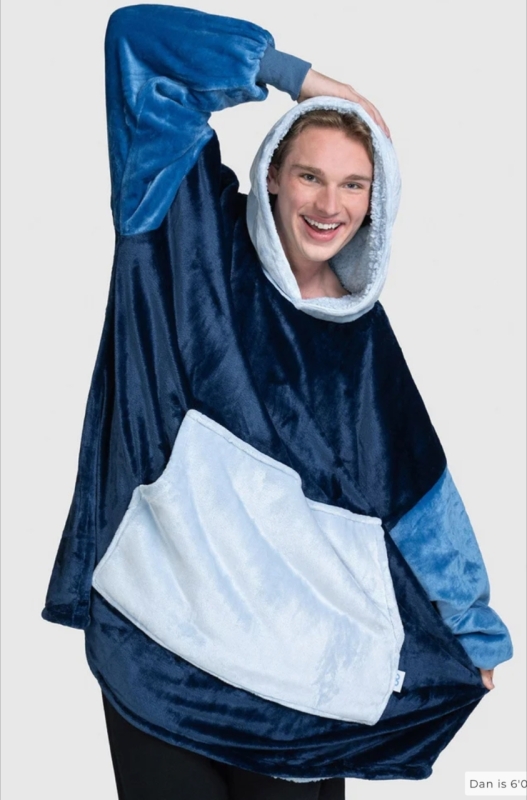 New One Size Fits Most Unisex THE OODIE Splice Blues Oversized Hoodie | Retails Over $50!