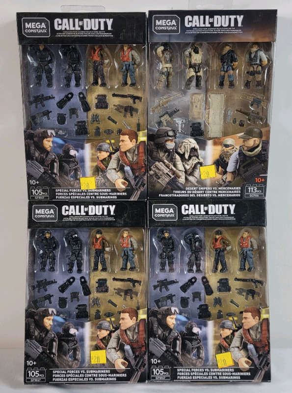4 New MEGA Construx CALL OF DUTY Action Figure Construction Sets .