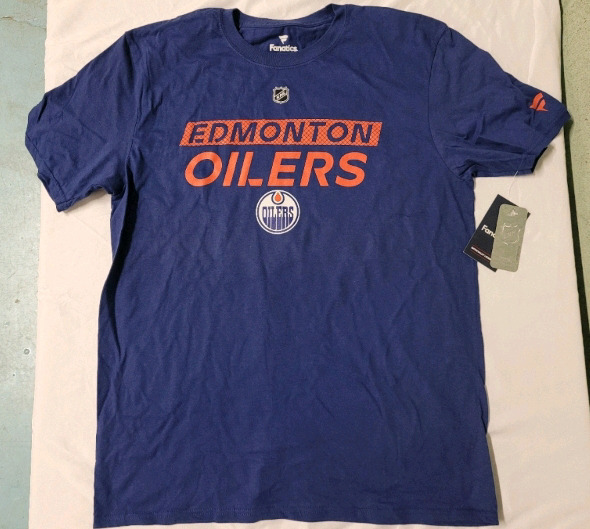 New - Size Large Fanatics Edmonton Oilers NHL Hockey T-Shirt
