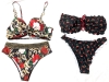 2 New Size XL Women's 2-Piece Bikini Bathing Suits : Roses with Golden Chains + Cherries