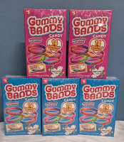 5 New Packs of Gummy Bands Candy 14 Bands per Pack BB July 1 2026