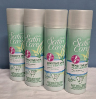 4 New Gillette Satin Care Shaving Gel Sensitive Skin with Aloe Vera 198g per Bottle