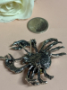 Retro Cute Crab Inlaid With Rhinestone Crystal Glass Brooch Honey Oval Cab Body Rhinestone Legs Approximately 1.7 x 1.8 Inch - 6