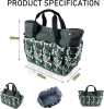 New MeiMeSu 10-Pocket Gardening Storage Tote Bag / Organizer with Iron Frame for Indoor and Outdoor Gardening | See Photos for Dimensions - 2
