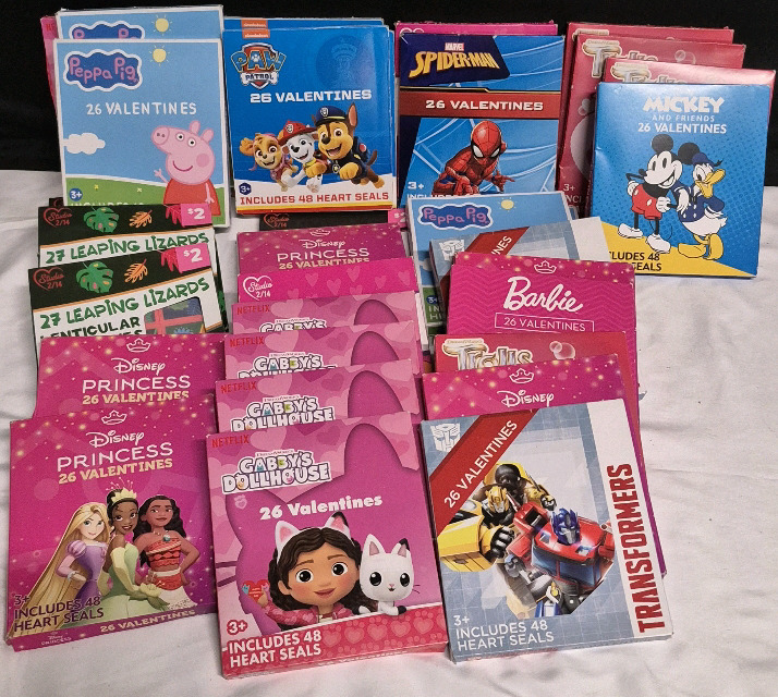 New Packs of Valentine's Cards Barbie, Transformers, Mickey Mouse ++