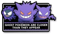 New POK&Eacute;MON CENTER: Pok&eacute;mon Sweet Temptations Gastly, Haunter & Gengar Metal Sign - 6.8" &times; 12"