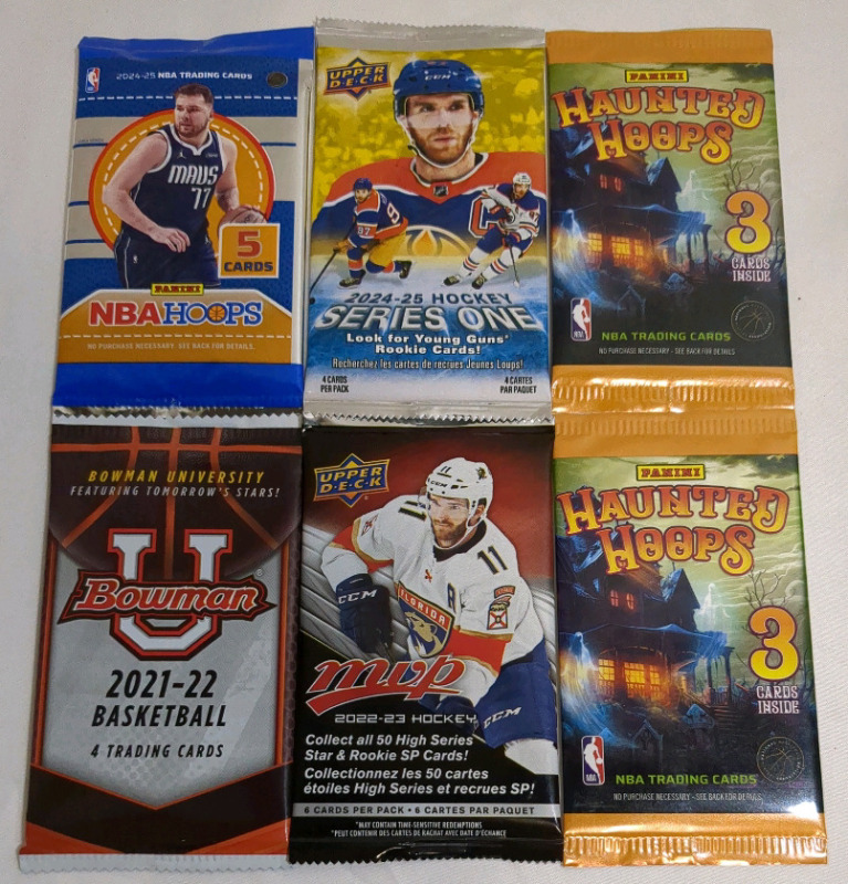 6 New Unopened Sports Card Pack Bundle