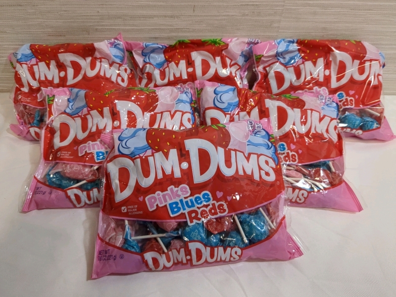 6 New Bags Dum Dums Lollipops BB 10/21/27. 221g Each