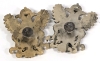 Antique 1915 SINGER Sewing Machine Part with Serial Number on Back (2.65" Diameter) & 2 Antique Emblem Drawer Pulls - 6