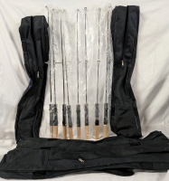 8 New Ice Fishing Rods + 4 Shoreline Downrigger Rod Cases.