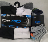2 New Packs | Size Small to Large Boys Socks | 16 Pairs Total