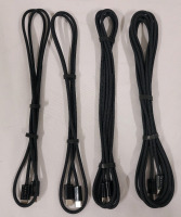 4 New - Lisen 60w USB-C to USB-C Charging Cables , Braided . 3ft Cable &times;2 , 6ft Cable & 10ft. Cable