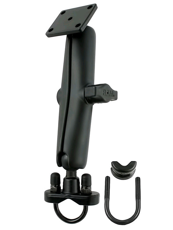 New - RAM Mounts Marine Grade Aluminum Vehicle Handlebar U-Bolt Double Ball Mount w/Rectangle AMPS Plate for GPS / Tablets . Boats , ATV , Car/Truck . Model # RAM-B-149Z-C-347U . Retail $55