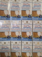 12 New 37.5g Boxes HYLEYS Blueberry Flavour Slim Tea Herbal Supplement | 25 Bags Per Box | Retails $84