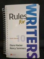 Soft Cover Copy of McMillan Learning Rules For Writers Tenth Edition