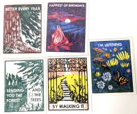 5 New HEARTELL PRESS Letterpress Printed Blank Cards with Envelopes: 4.25" &times; 5.5" Each (Folded) | $60 Retail Value!
