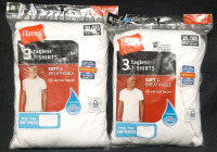 2 New Hanes 3 Tahless White T-Shirts (Size 3XL)