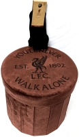 New LFC LIVERPOOL FOOTBALL CLUB Polyester Suede Folding Storage Stool + 3-Pack Size 8-12 Mens Trainer Socks | Over $50 Retail Value!