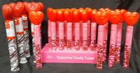 25 Nee Valentine Candy Tubes, 5 of Them Hershey's Kisses Tubes (Valentines Tubes 42g Each Best Before February 2026, Hershey Kisses 63g Each Best Before June 2025)