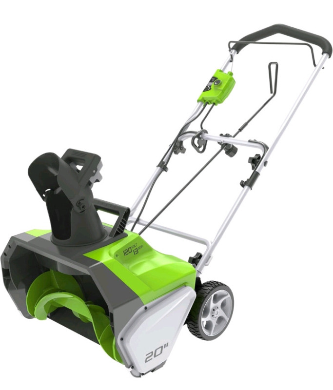 New In Box | GreenWorks Model #2600502 13 Amp 20-Inch Corded Snow Thrower | * Retails $244.70