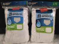 2 New Packs of 6 | Size L Boys HANES Tagless Briefs