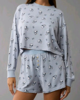 New | Size XL Women's AMERICAN EAGLE Snoopy Short Pajama Set | Discontinued from AE | Retails Over $50