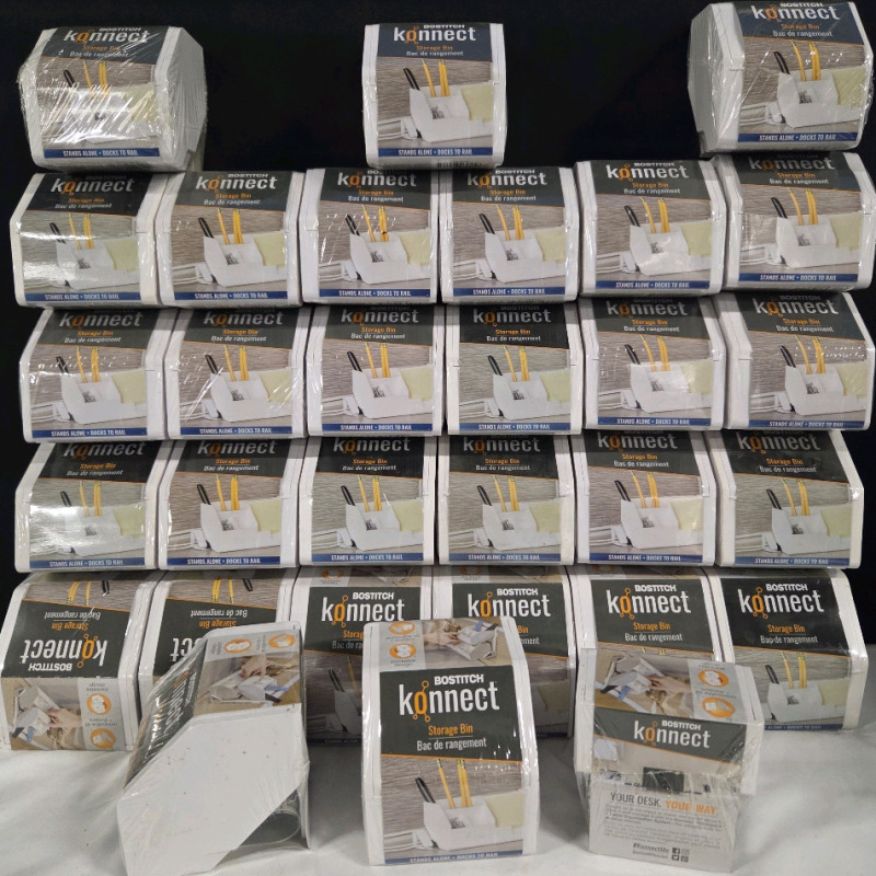 30 New | BOSTITCH KONNECT 3&frac12;" x 3&frac12;" Storage Bins | Stand Alone or Dock to Rail | Retails $300