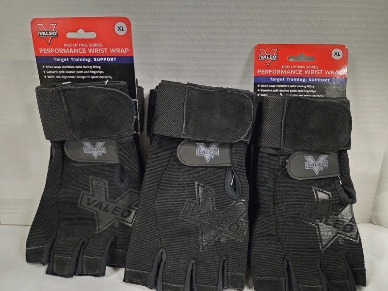 3 Pairs As New | Size XL VALEO Pro Lifting Series Performance Wrist Wraps | Target Training: Support