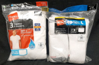 Hanes 3 Tagless White T-Shirts (3XL Size) & Hanes 10 Men's Crew Socks (Shoe Sizes 6-12)