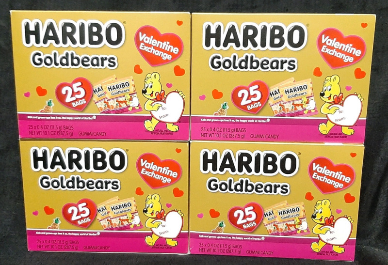 4 New Boxes of Haribo Goldbears Gummi Candies (287.5g Each, Best Before November 2025)