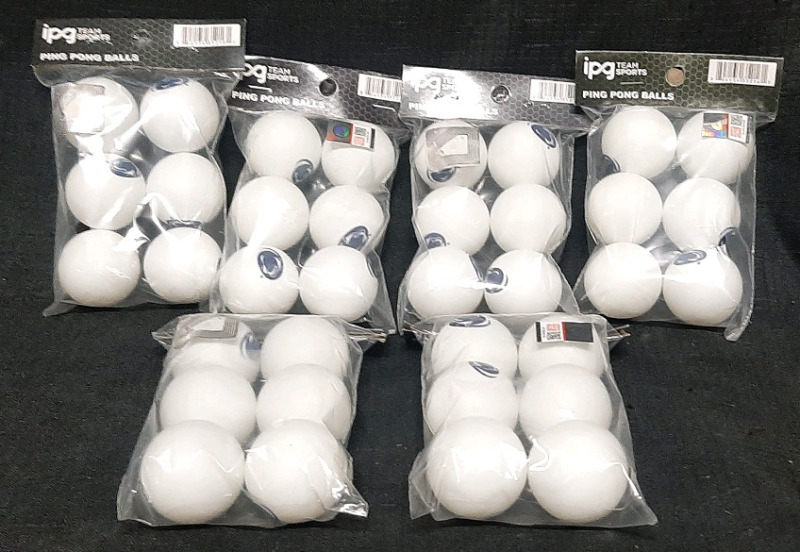 6 Packs of Penn State Branded Ping Pong Balls