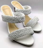 ALEXANDRE BIRMAN Alessia 85mm Knitted Leather Slide Sandals (Size 38)